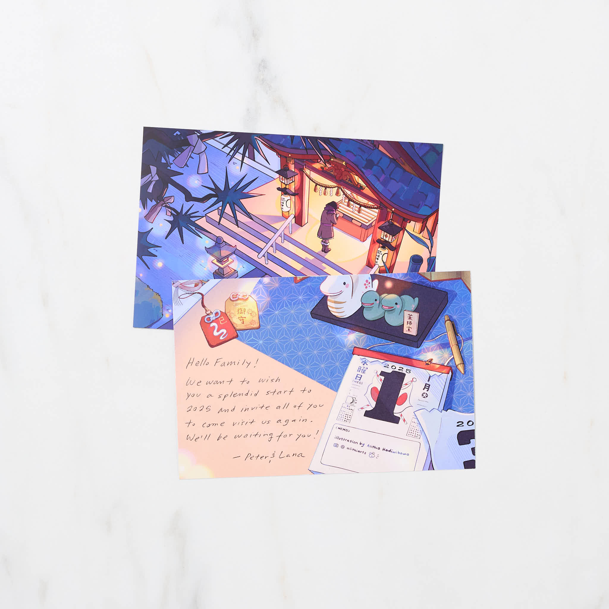 "A Quiet New Years" Postcard by Alithia / Bungu - Image 6