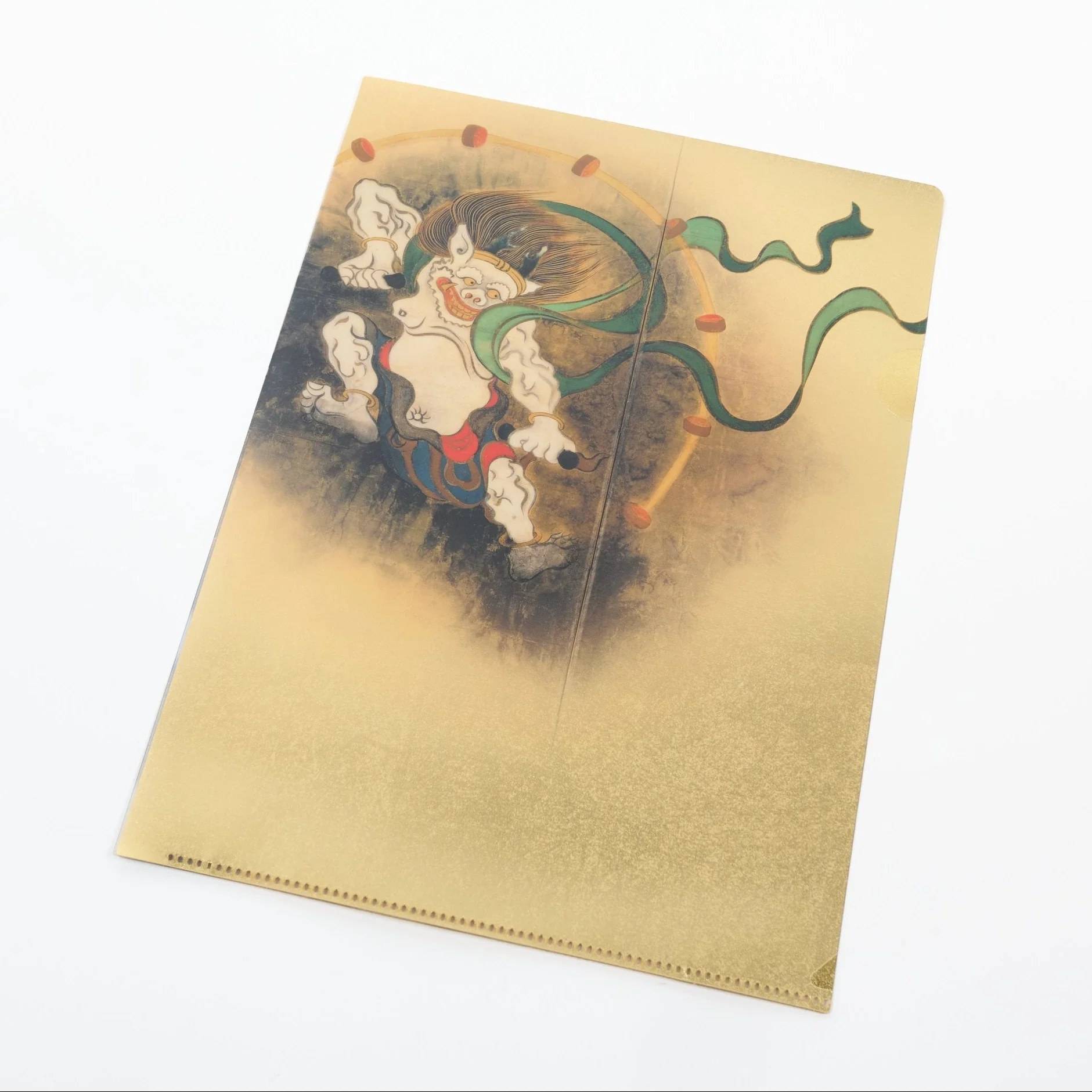Ogata Korin Wind God and Thunder God Folding Screen Gold Leaf A4 Clear File / Benrido