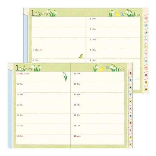 Birds and Seasonal Plants Pocket Diary 2026 / MIDORI - Image 12