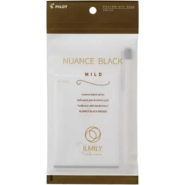 ILMILY NUANCE BLACK Gel Ink Pen & Memo Pad Set / Pilot - Image 3