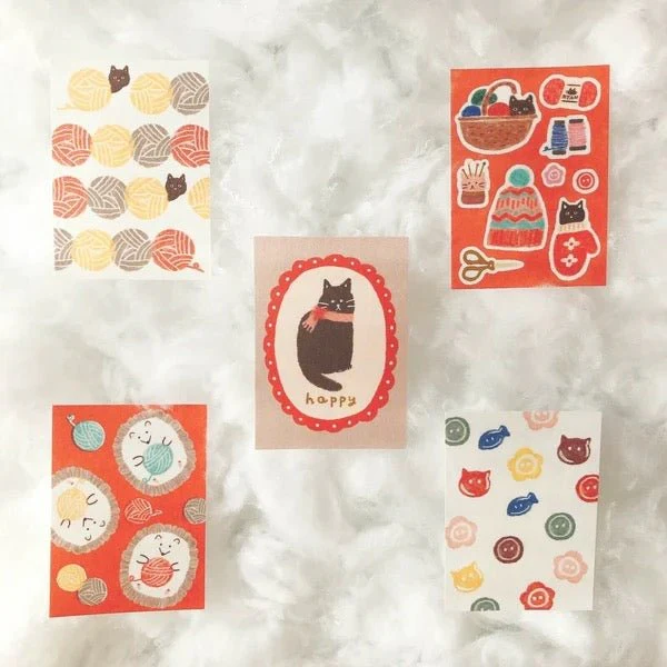 [Limited] Bunny and Cat Deco Flake Seal Sticker / Furukawashiko - Image 4
