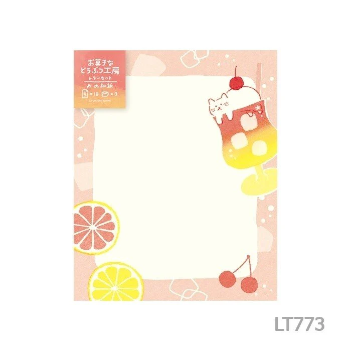 [Limited]  Sweets Animal Studio Nagomi Washi Letter Set / Furukawashiko - Image 5