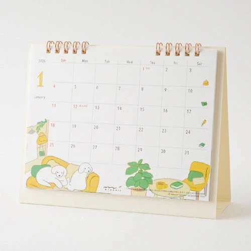 Medium Ring Desk Calendar 2026 / MIDORI