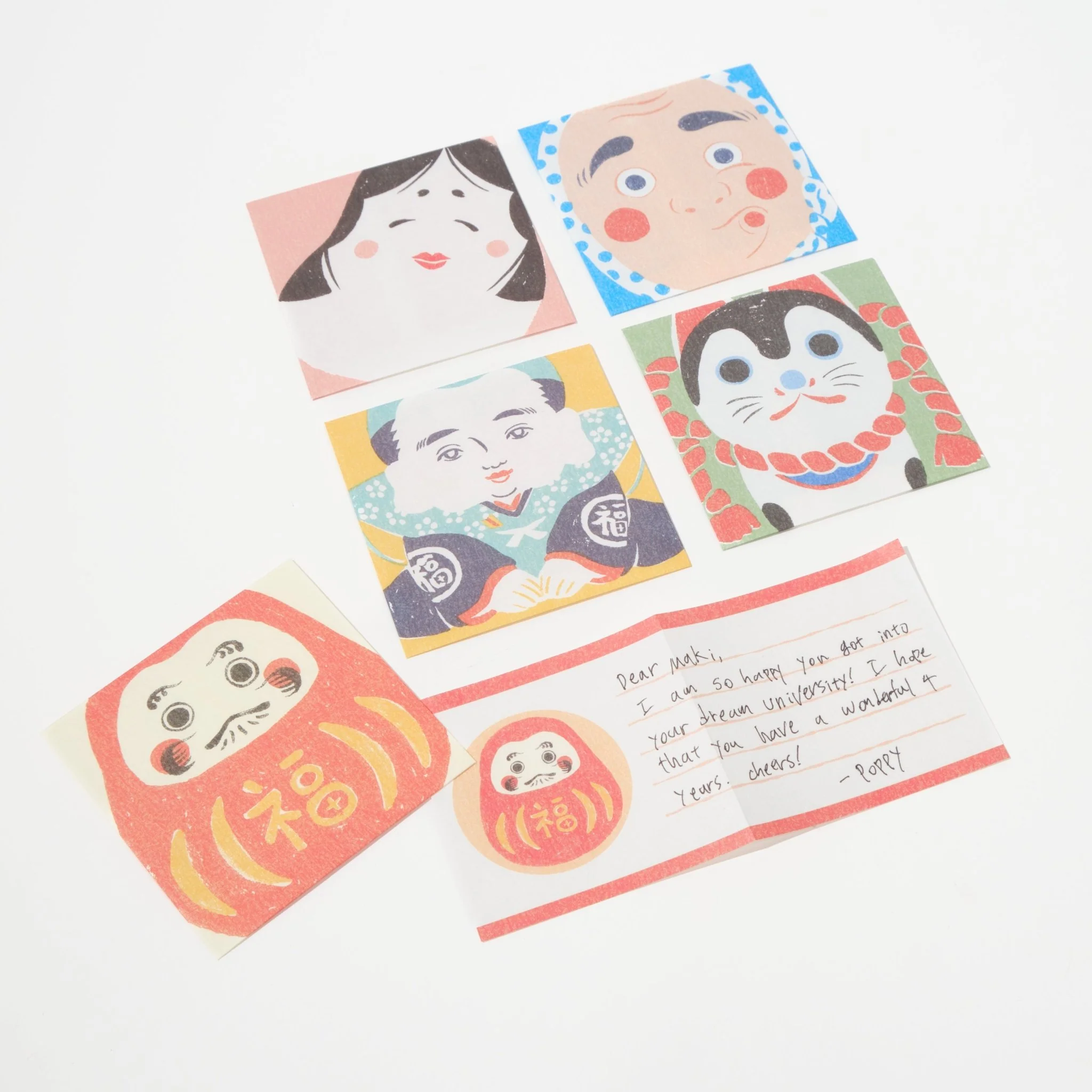 Mino Washi Mashikaku Pochibun Square Mini Letter Set / Furukawashiko