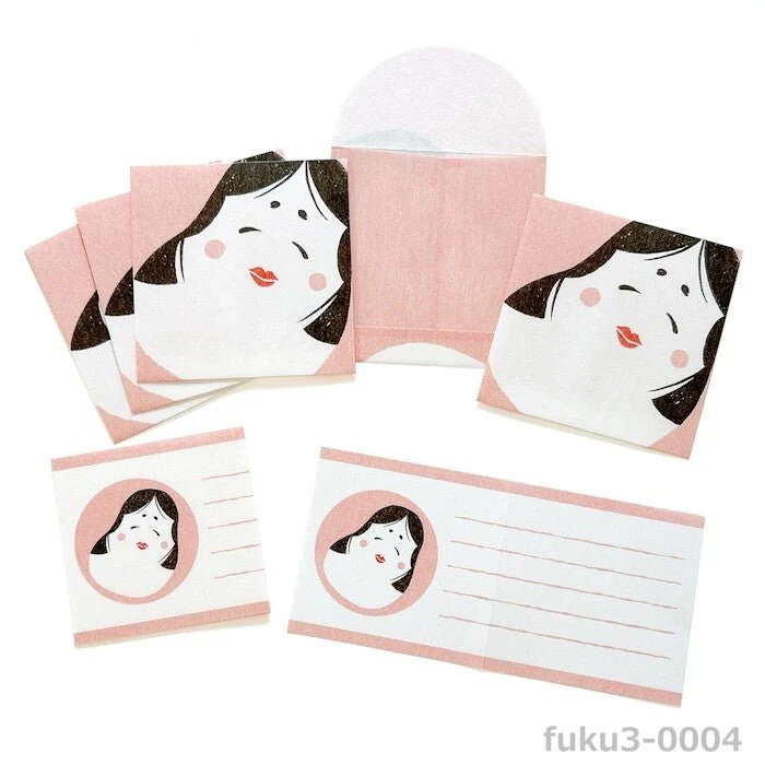 Mino Washi Mashikaku Pochibun Square Mini Letter Set / Furukawashiko - Image 2
