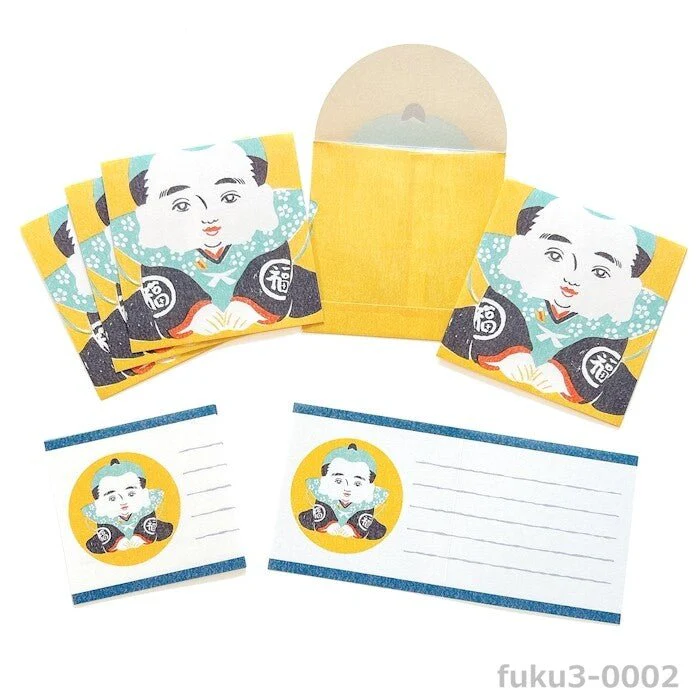 Mino Washi Mashikaku Pochibun Square Mini Letter Set / Furukawashiko - Image 4