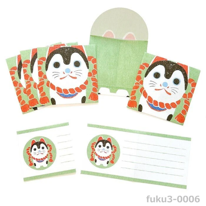 Mino Washi Mashikaku Pochibun Square Mini Letter Set / Furukawashiko - Image 7