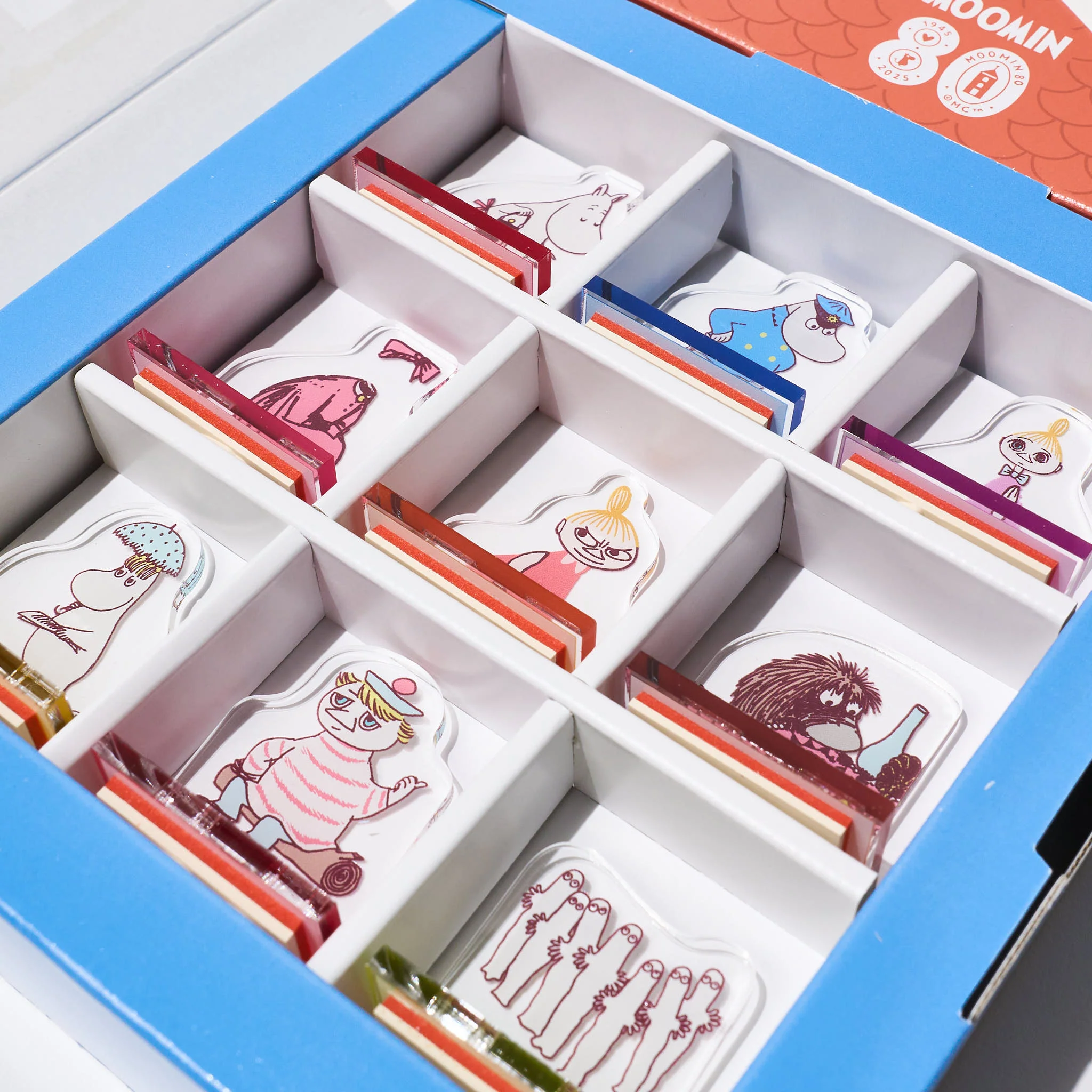 [Limited] Moomin 80th Anniversary Acrylic Stand Stamp Collection BOX / FUTABA - Image 7