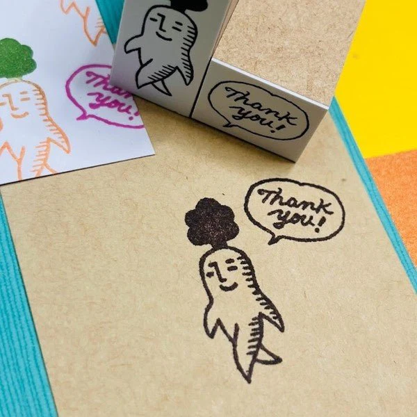 Tottoko Carrot Wood Stamp Set / Morita Inbou - Image 4
