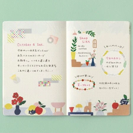 Yuru Log B6 Illustrated Notebook / MIDORI - Image 35
